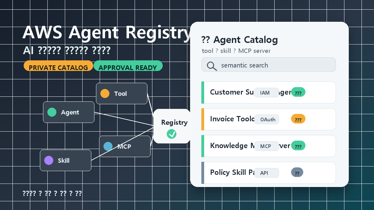 AWS Agent Registry 프리뷰, AI 에이전트와 MCP 서버를 사내 카탈로그로 관리한다 cover image