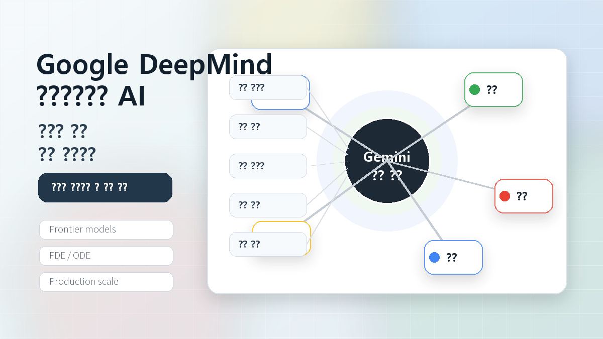 Google DeepMind 엔터프라이즈 AI 전환, 컨설팅 빅5와 업무 agent 시대를 연다 cover image