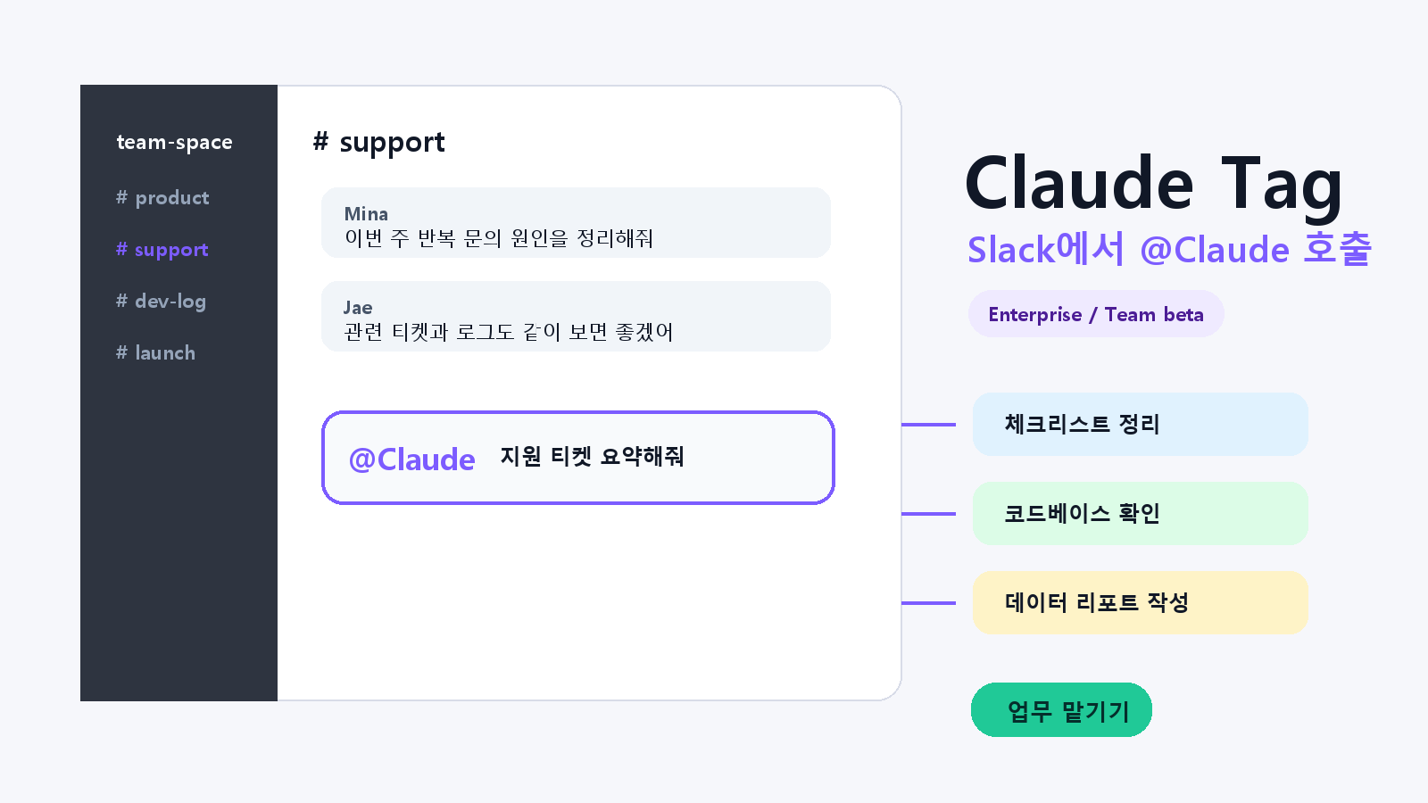 Claude Tag 공개: Slack에서 @Claude에게 팀 업무를 맡긴다 cover image